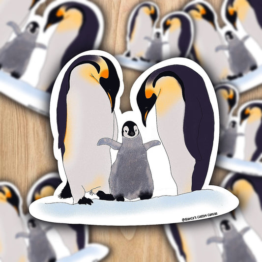 Cute Penguin Family Waterproof Vinyl Sticker