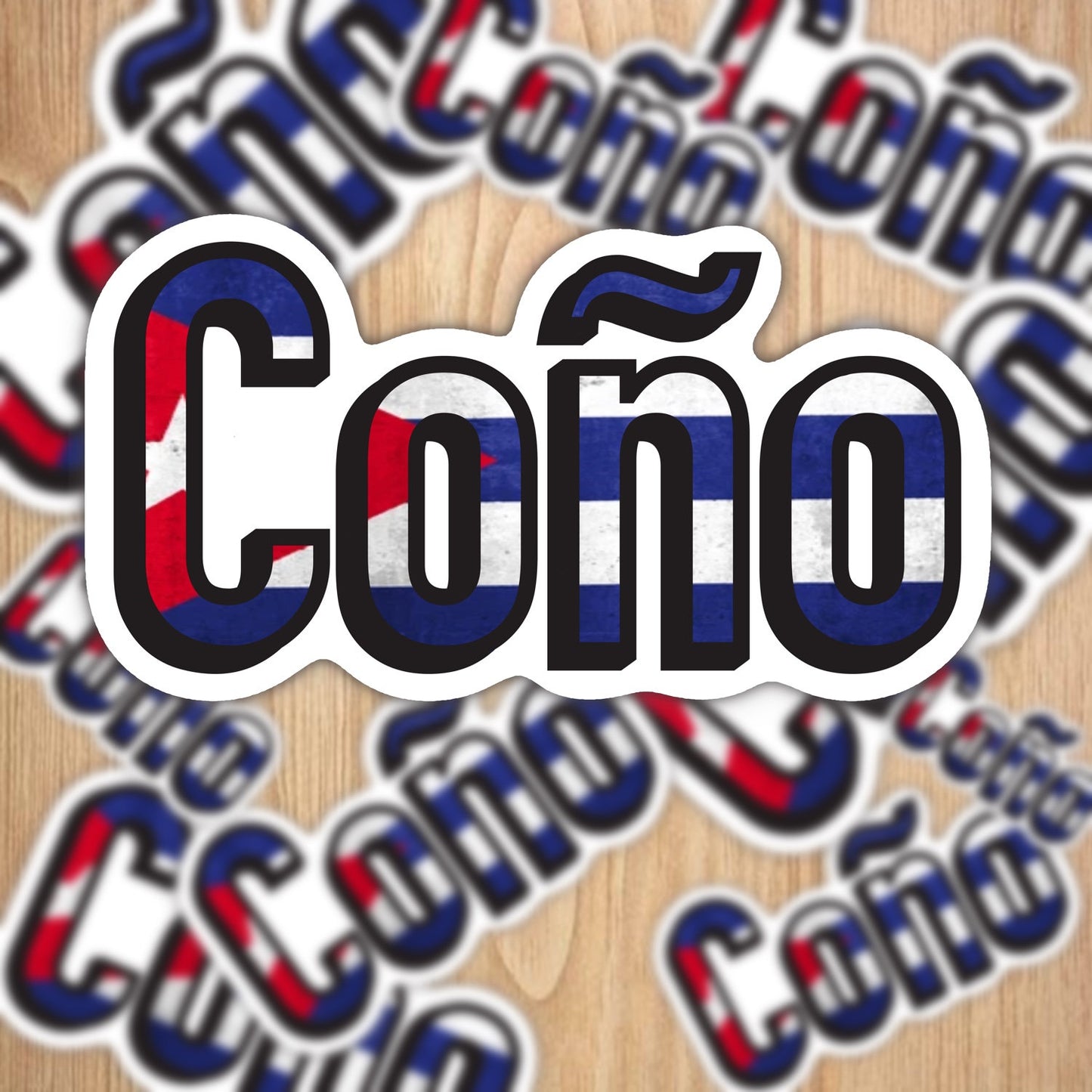 Cono Cuban Flag Vinyl Sticker