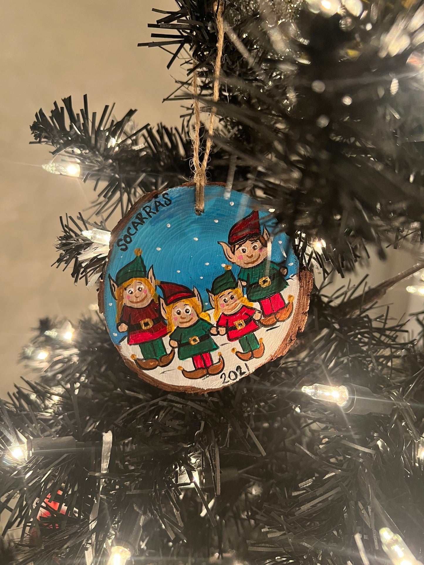 Hand painted Snowman  Family Ornaments