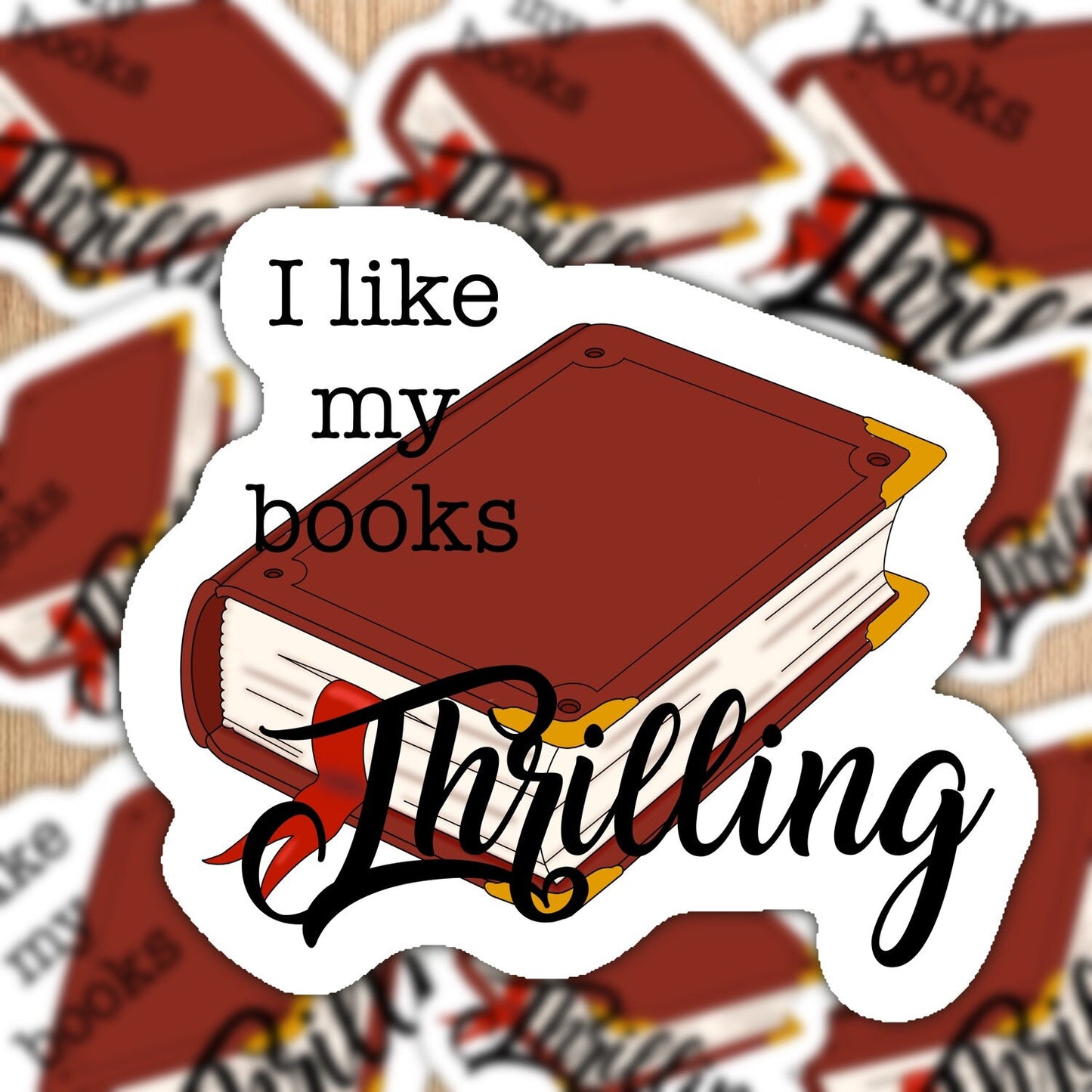 Thriller book waterproof vinyl sticker, romance novels, booktok sticker, Thriller book lover, thriller genre
