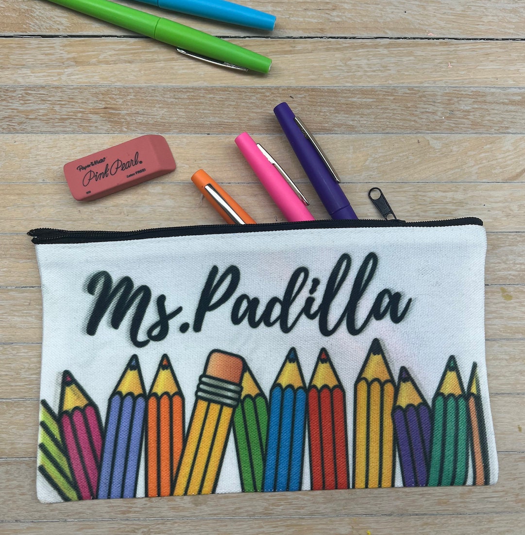 Custom Last name Teacher Pencil Case – Bianca's Custom Canvas