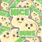 Nice buns dumpling Waterproof sticker, Bao bun sticker