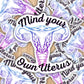 Mind your Uterus, Womens rights, reproductive rights, abortion ban  Waterproof Vinyl sticker