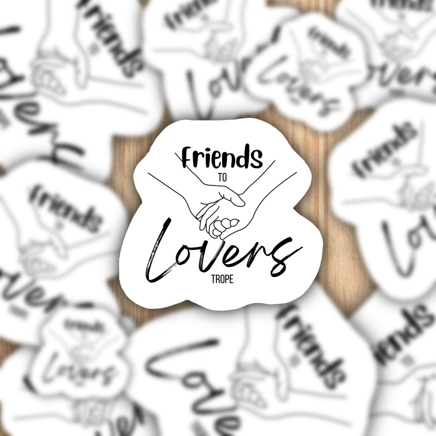 Friends to Lovers trope waterproof vinyl sticker, romance novels, booktok sticker, romance book lover