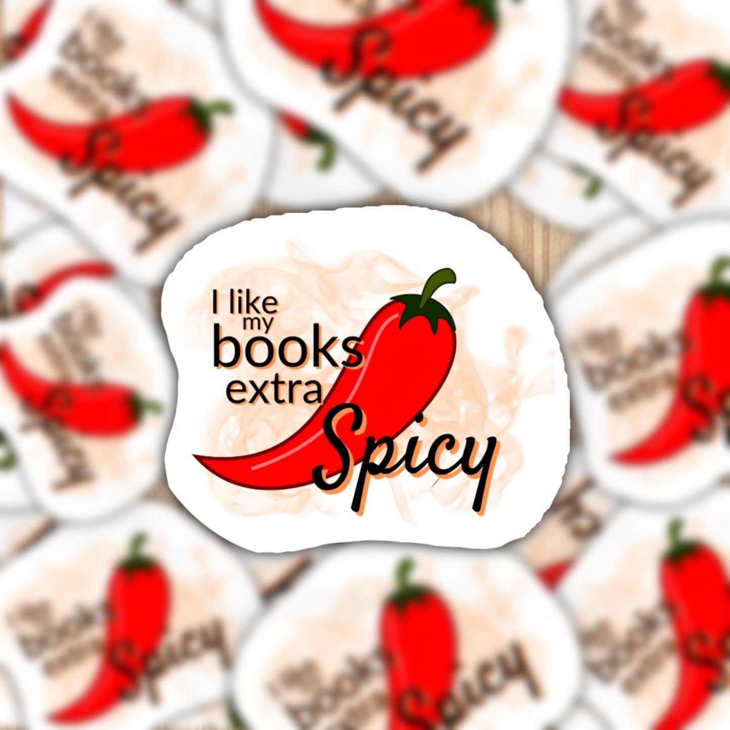 I like my books spicy trope waterproof vinyl sticker, romance novels, booktok sticker, romance book lover